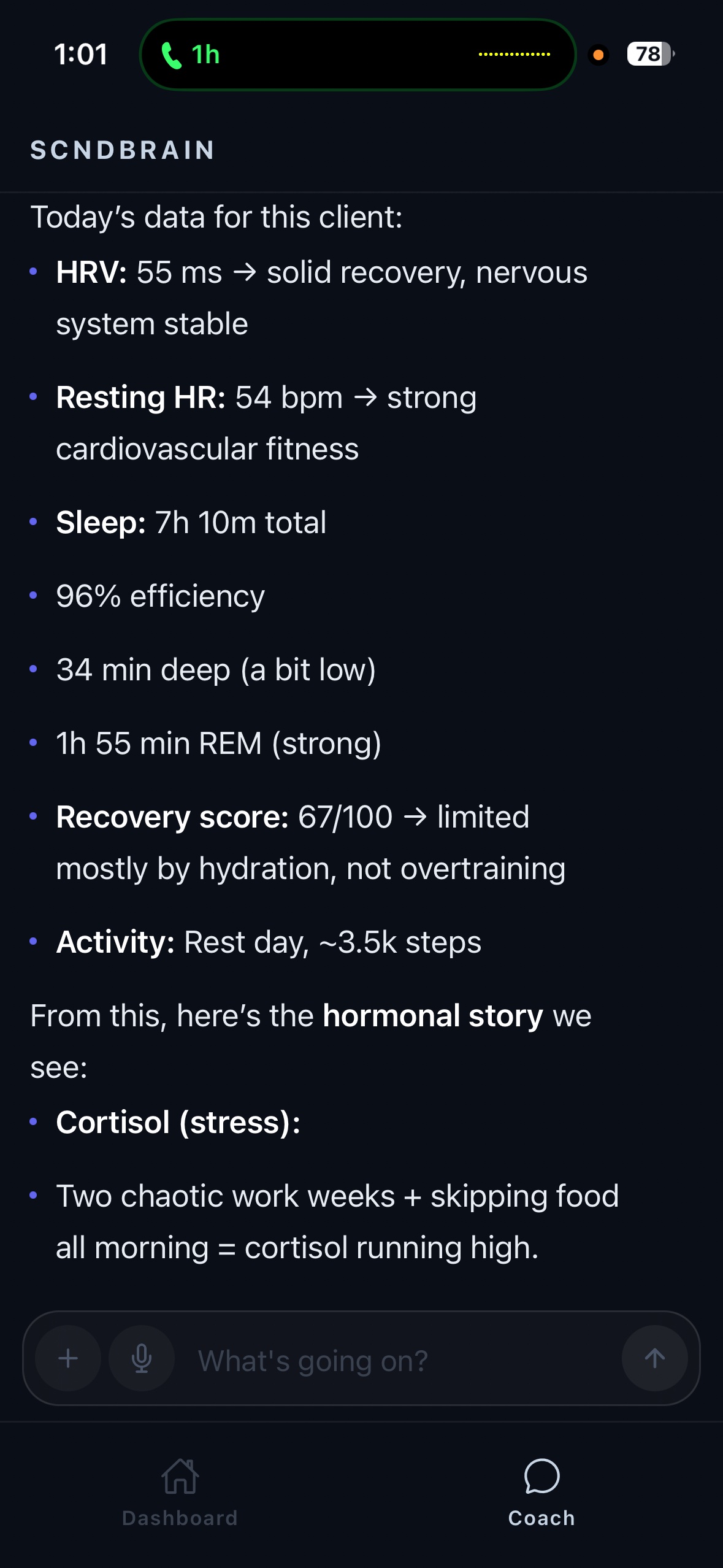 Coach providing detailed data analysis